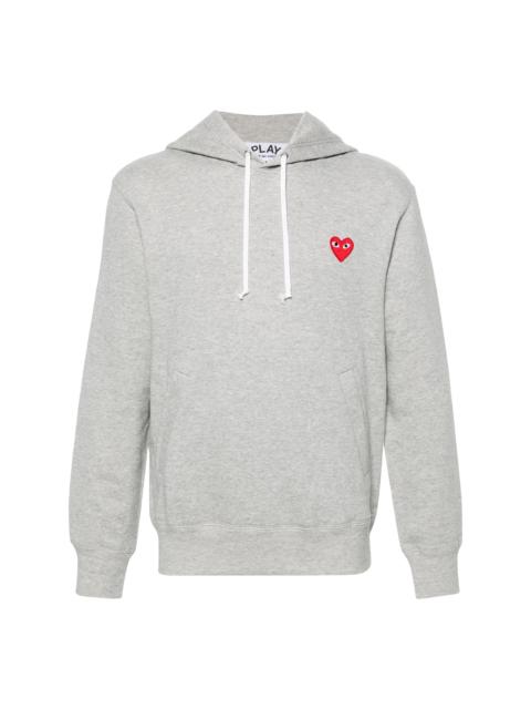 UNISEX HOODIE RED HEART - GREY