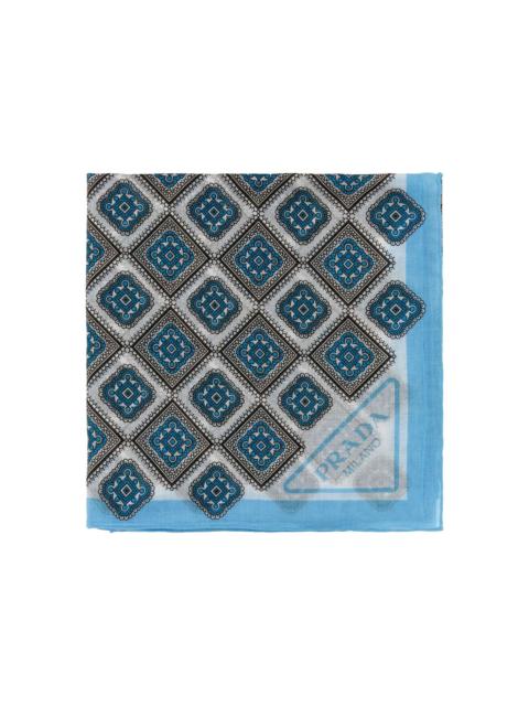 geometric-pattern cotton foulard