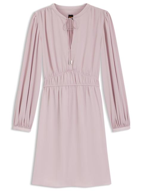 CRINKLE-SATIN MINI DRESS WITH GATHERED DETAILS