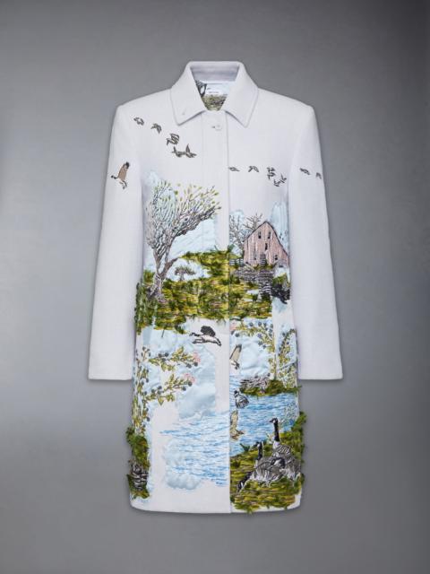 SCENIC TOILE APPLIQUE BAL COLLAR OVERCOAT