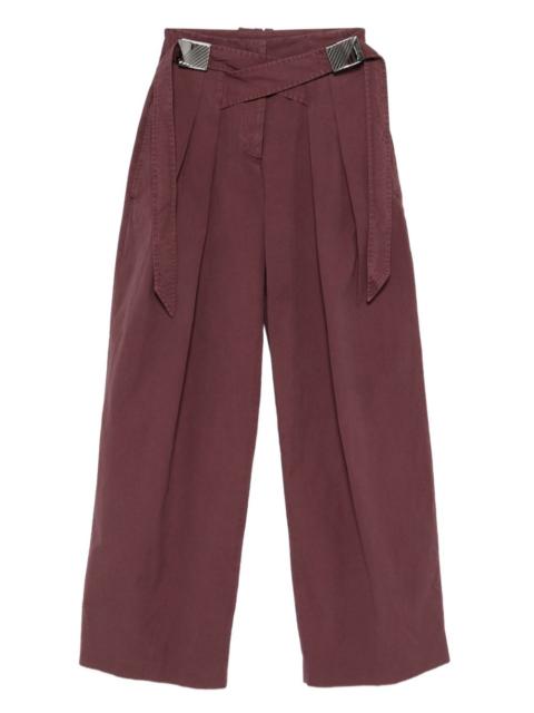buckle-detail pleated trousers