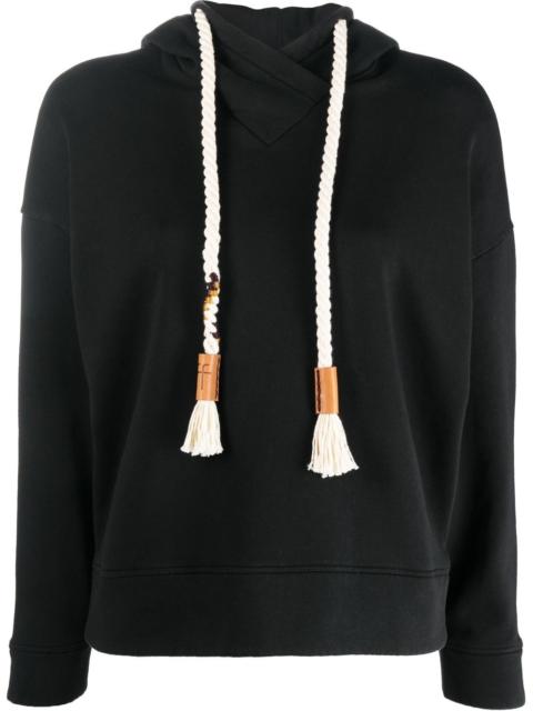 rope-drawstring cotton hoodie