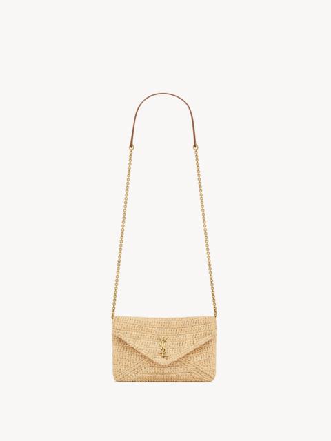 CASSANDRE CHAIN POUCH IN RAFFIA