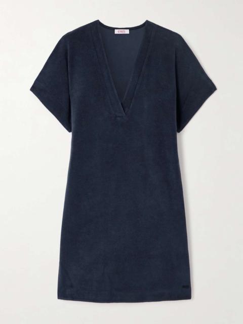 Cotton-terry mini dress Navy