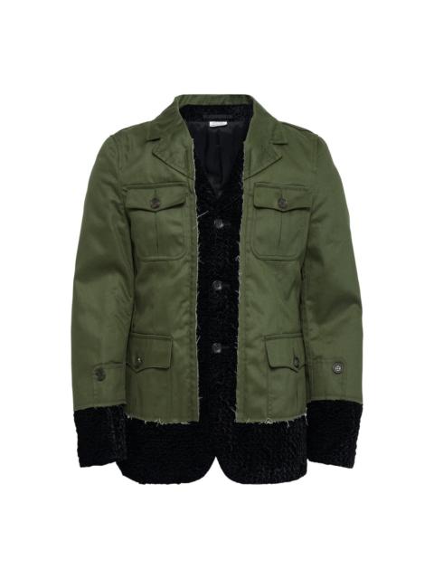 Polyester Velvet Raised Dot Pattern Jacket