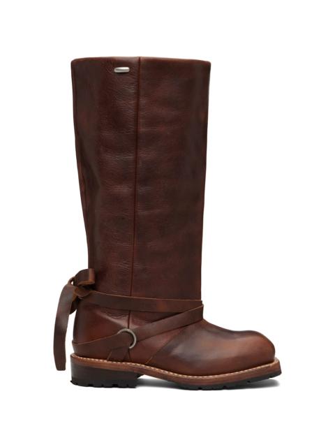 Tan High Engine Tall Boot