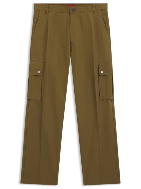 SLIM-FIT CARGO TROUSERS IN MERCERIZED COTTON
