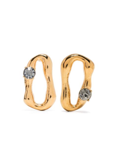 sculped crystal earrings