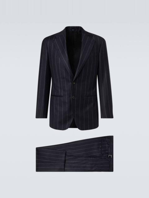 Pinstripe wool and cashmere suit