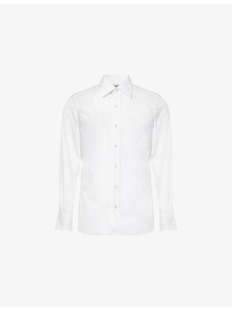 Slim-Fit Long-Sleeves Cotton-Poplin Shirt
