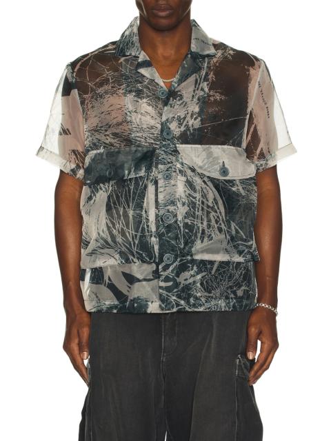 Organza Short Sleeve Cargo Shirt