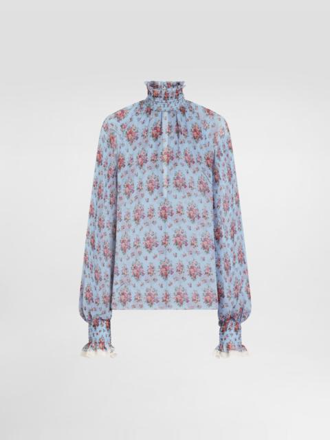 Small flower bouquets-print chiffon top