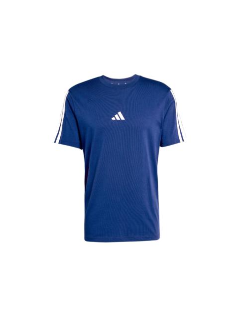 adidas Essentials 3-Stripes Single Jersey T-Shirt Dark Blue White