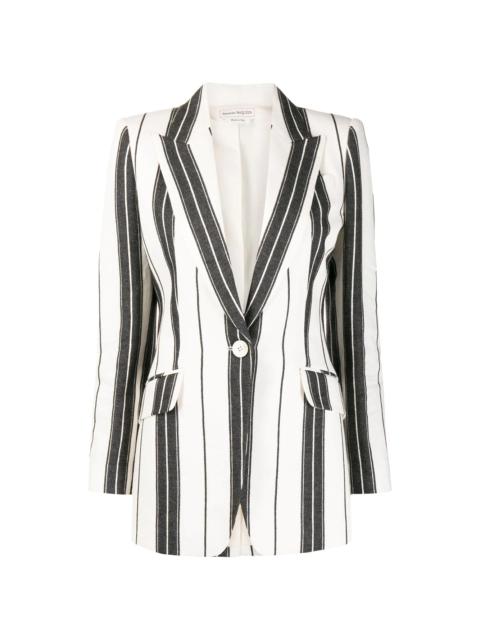 striped single-breasted blazer