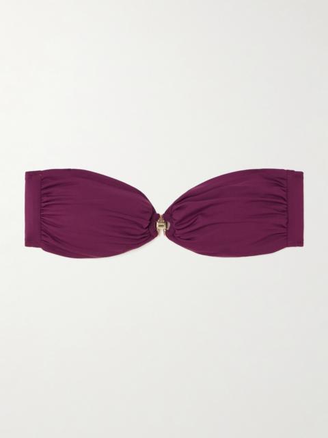 Istanbul Embellished Gathered Bandeau Bikini Top