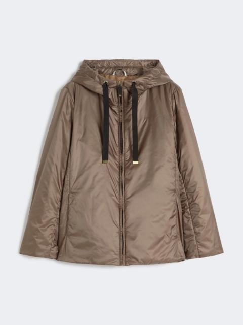 Padded water-repellent canvas hooded jacket - HAZELNUT BROWN