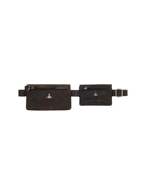 Brown Double Pouch Belt