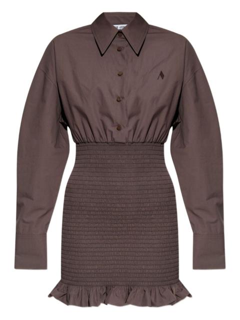 smocked ruffled mini dress