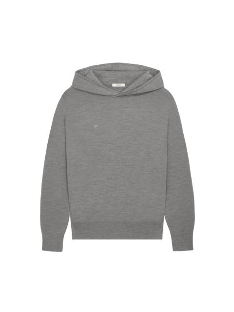 Womens Regenerative Merino Wool Hoodie - Grey Marl