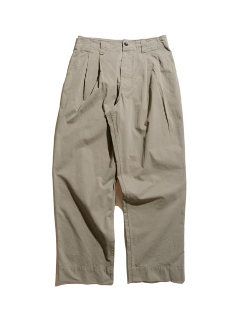 MHL Stitch Pleat Trouser Tough Cotton Twill Eucalyptus