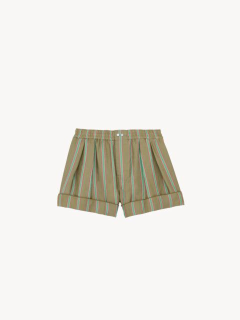PAJAMA SHORTS IN STRIPED CUPRO