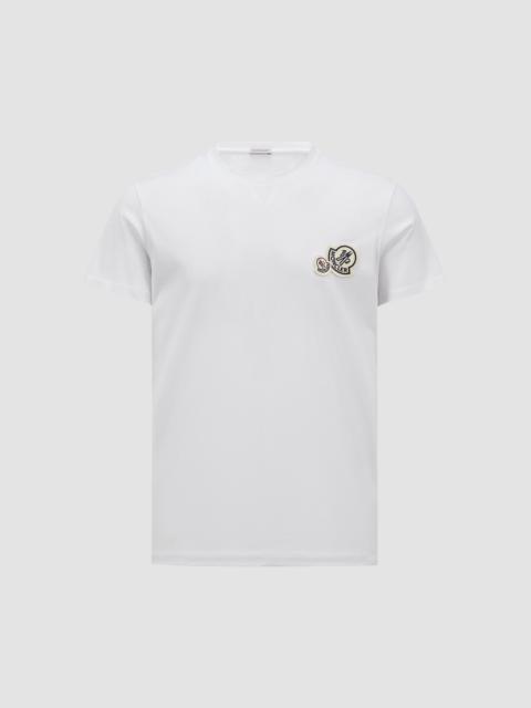 Double Logo Patch Cotton T-Shirt