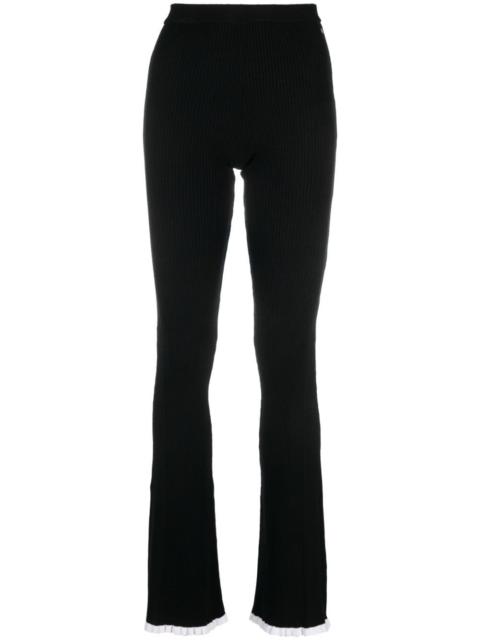 intarsia-knit logo high-waisted trousers