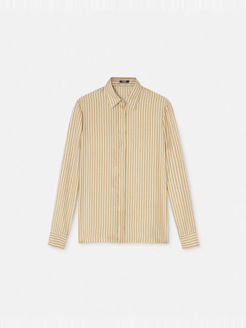 Pinstripe Chain Silk Shirt