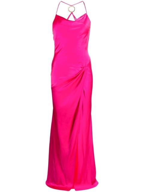 cowl-neck satin gown