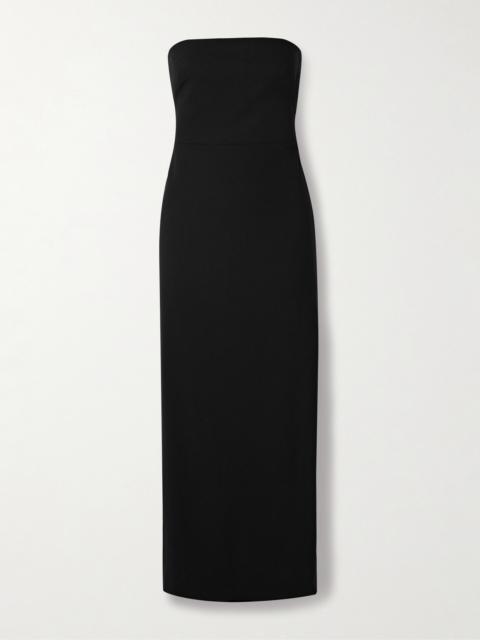 Strapless Wool-blend Crepe Midi Dress