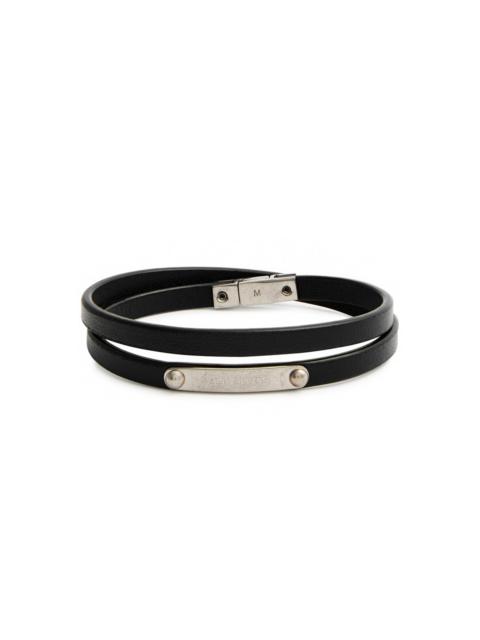 Saint Laurent Logo Leather Double-wrap Bracelet