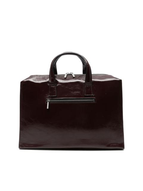 leather top-handle tote bag
