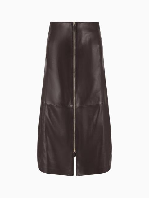 NAPPA LEATHER MIDI SKIRT