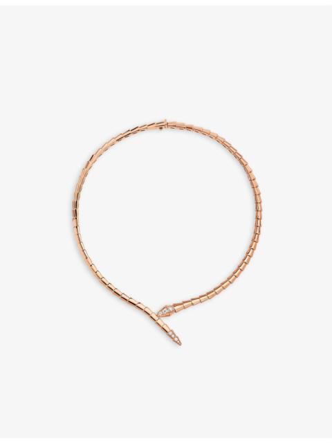 Serpenti Viper 18ct rose-gold and 0.41ct brilliant-cut diamond necklace