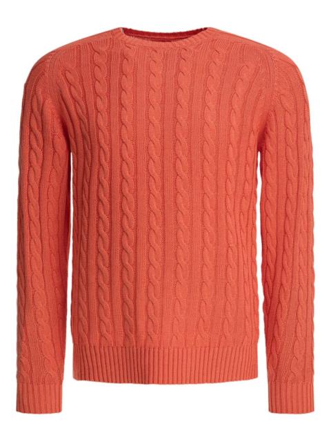 cable-knit crew-neck sweater
