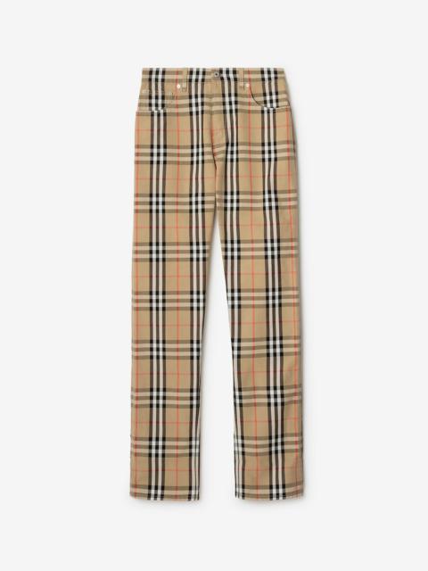 Check Cotton Trousers