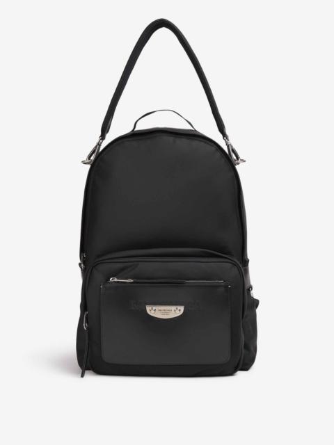 NYLON AND LEATHER BACKPACK