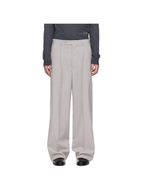 Gray Stapled Trousers