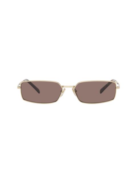 Gold Rectangle Metal Sunglasses
