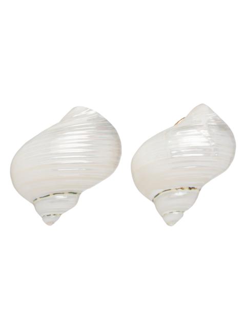 Silver earrings with shells