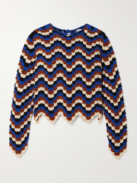 Safi Cropped Crocheted Organic Cotton Top