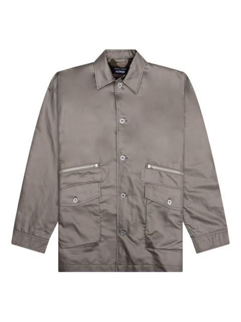 multi-pocket button-cuff shirt jacket
