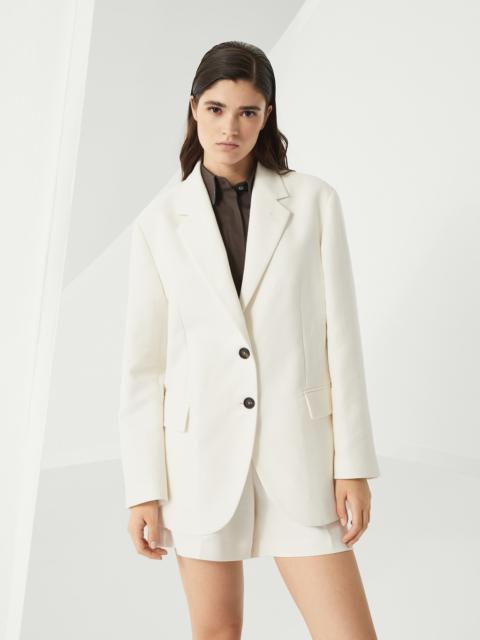 Cotton and linen cavalry blazer with monili