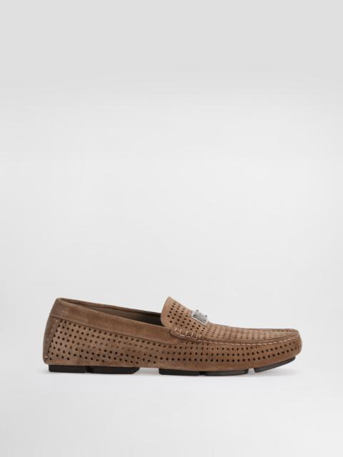 DG driver perforated split calfskin slipper