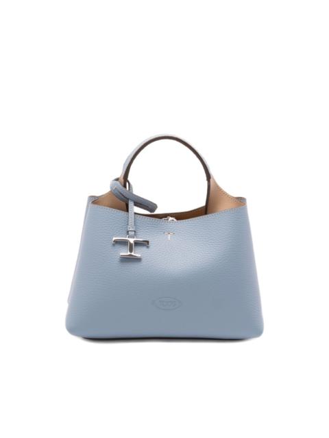 'T'-charm leather tote bag