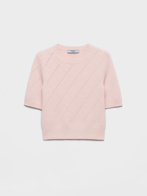 Short-sleeved cashmere sweater