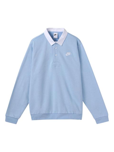 Nike Club Fleece Hoodie Polo Shirt 'Blue' DX0538-479