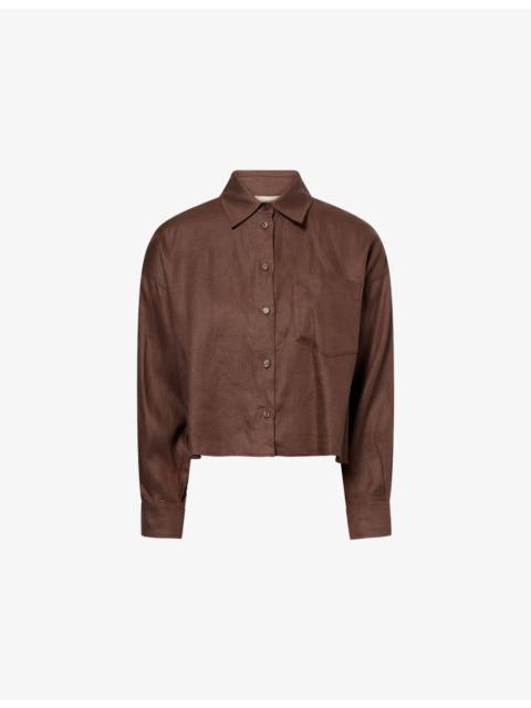 Crop Relaxed Linen Shirt