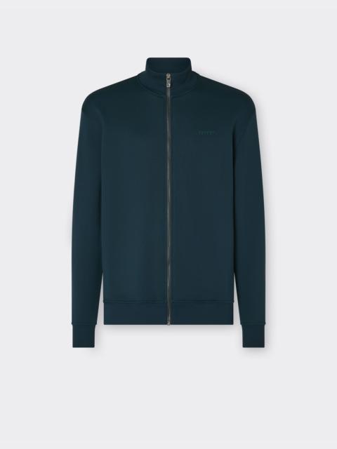 Sweater in technical fabric with zip