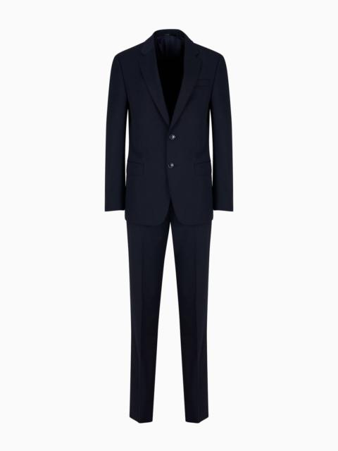 Single-breasted, water-repellent wool suit from the Soft line